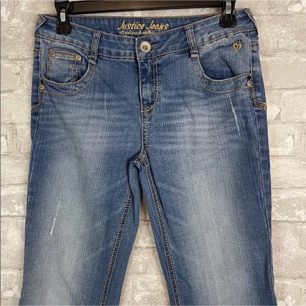 Justice Bootcut Distressed Jeans